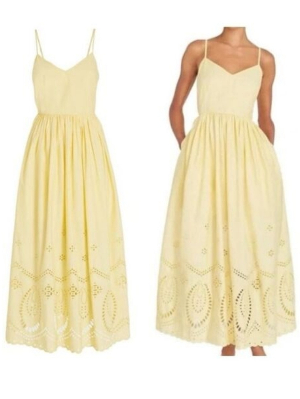 Yellow Eyelet Midi Sundress